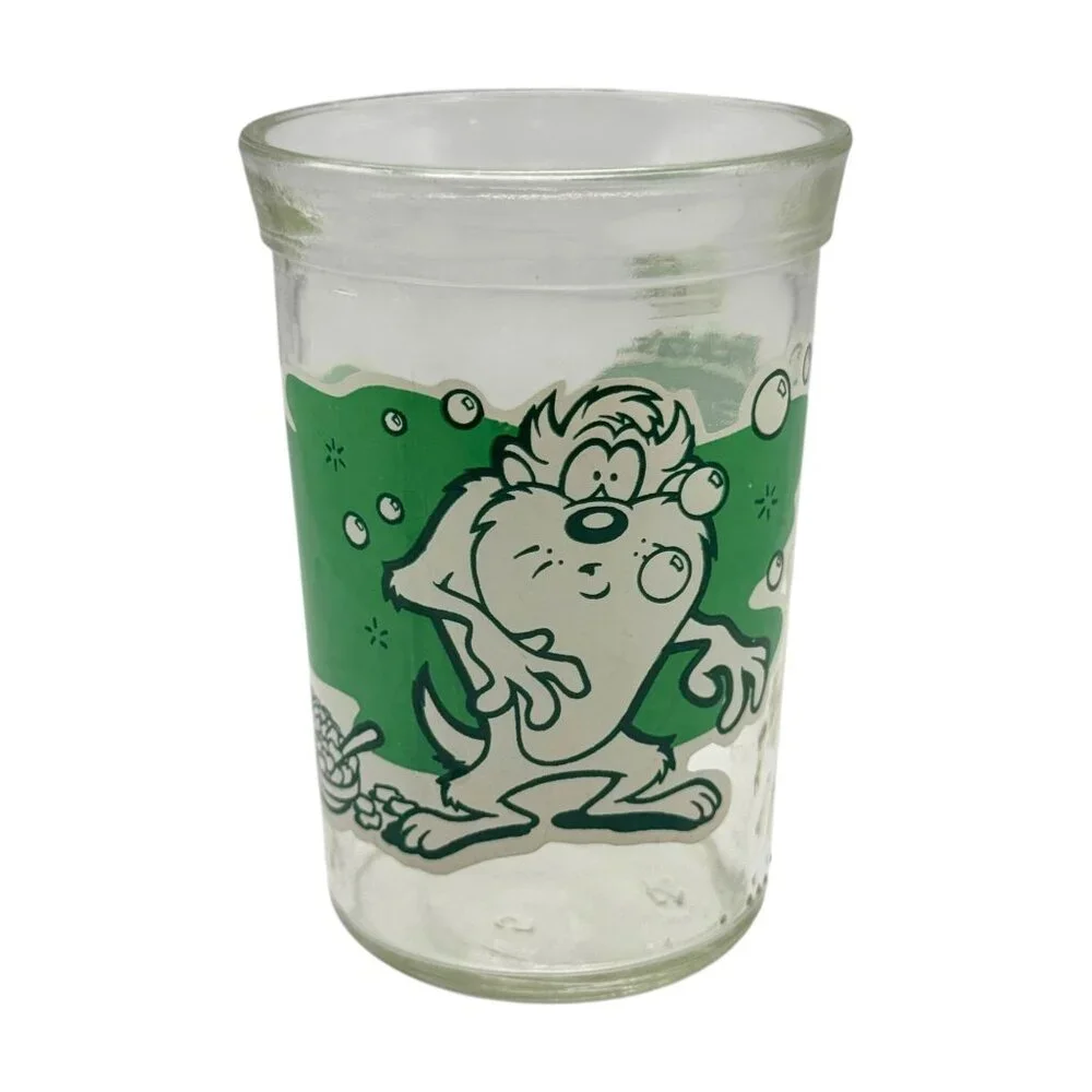 Welch's 1994 Looney Tunes Collector Series Glass Taz Character Green Vintage 90s